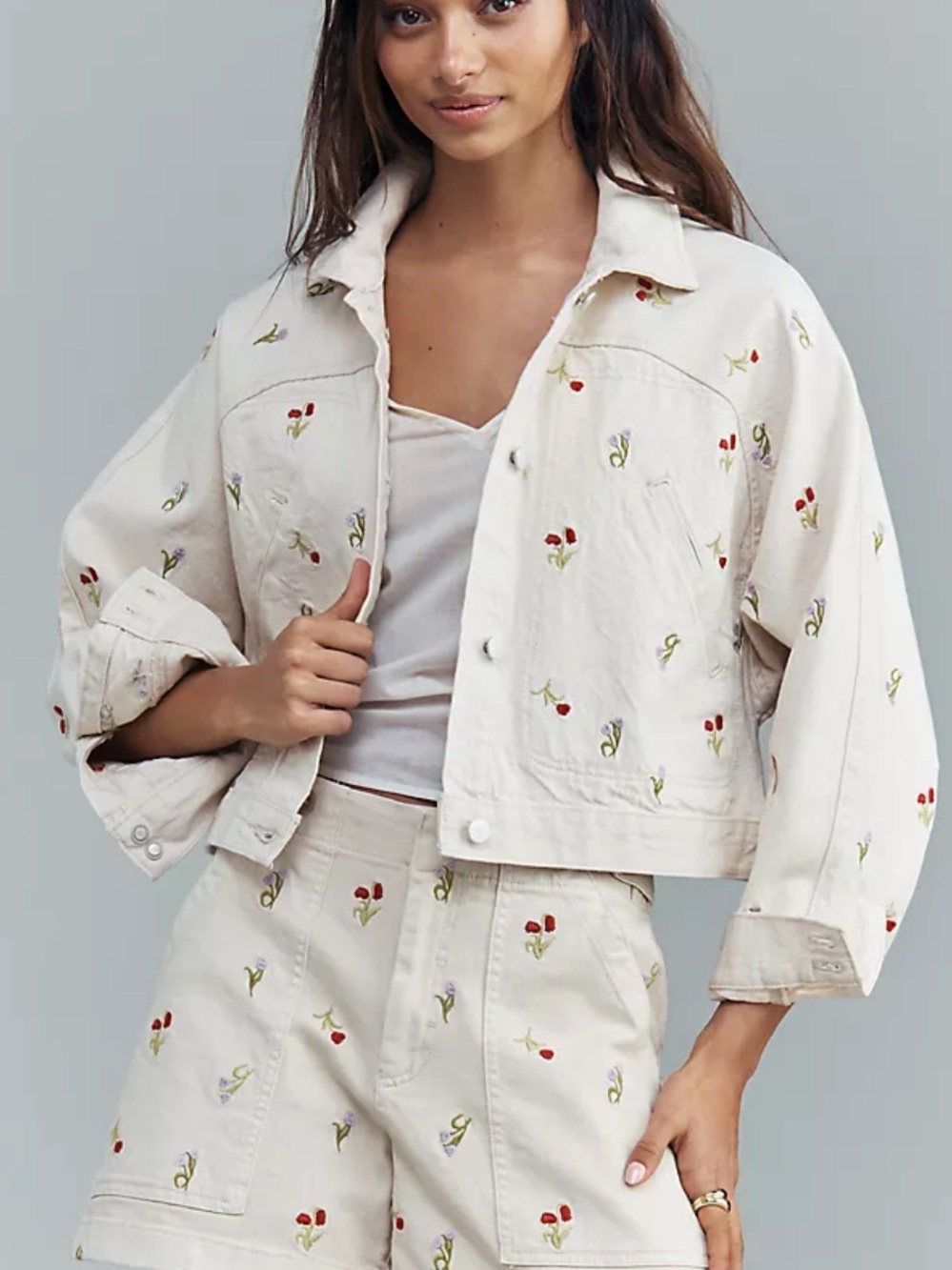 Pilcro Tulip Crop Denim Jacket